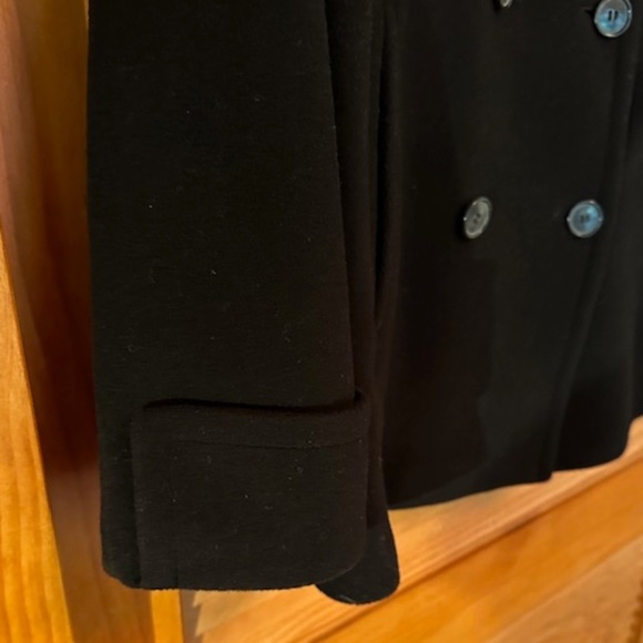 HILARY RADLEY BLACK DOUBLE - BREASTED PEACOAT SIZE 6 - Picture 4 of 7